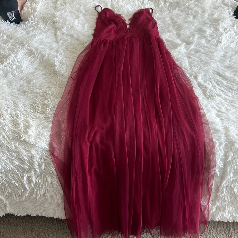 Burgundy/maroon tulle dress